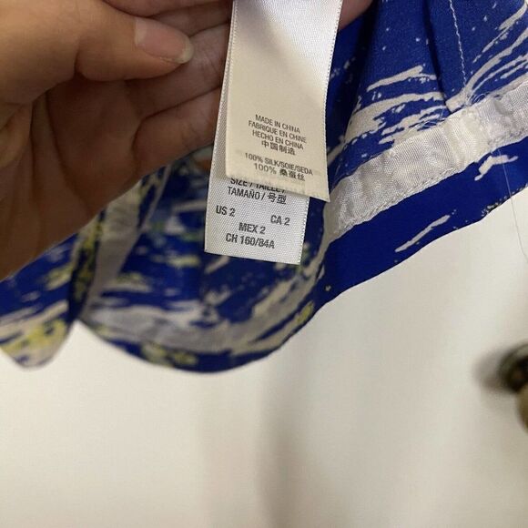 Juicy Couture silk dress marina watercolor print sailboat button dress size US 2 - Picture 5 of 6